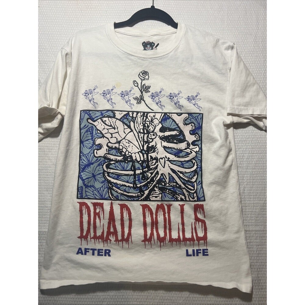 Dead Dolls After Life Medium M Short Sleeve Graphic Skeleton Rose Shirt